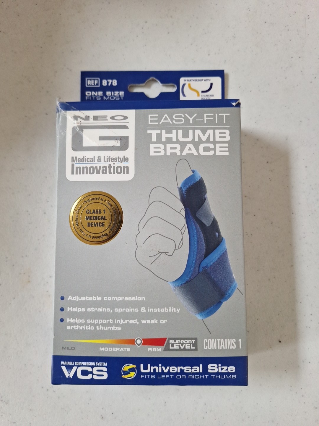 NEO G Easy-Fit THUMB BRACE One Size Fits Most Variable Compression System