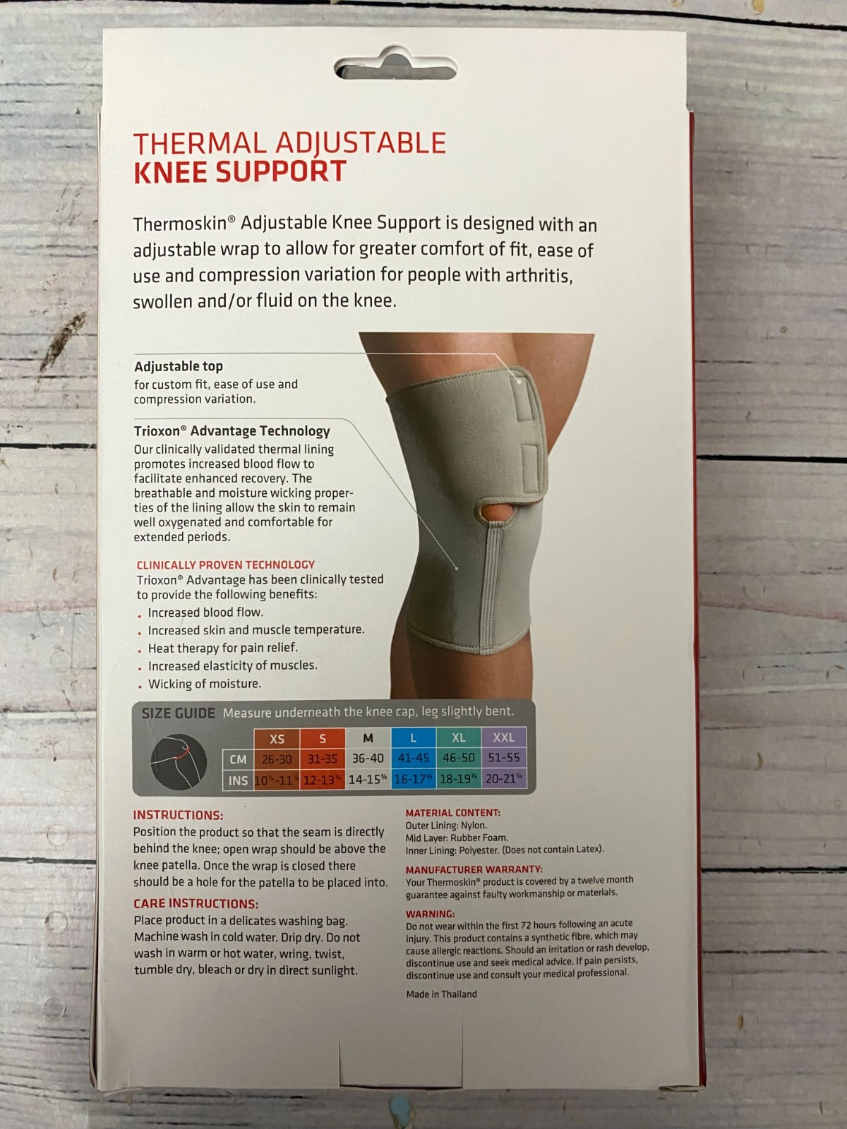 Thermoskin Adjustable Knee Support, Knee Wrap, Beige, Universal, L Large