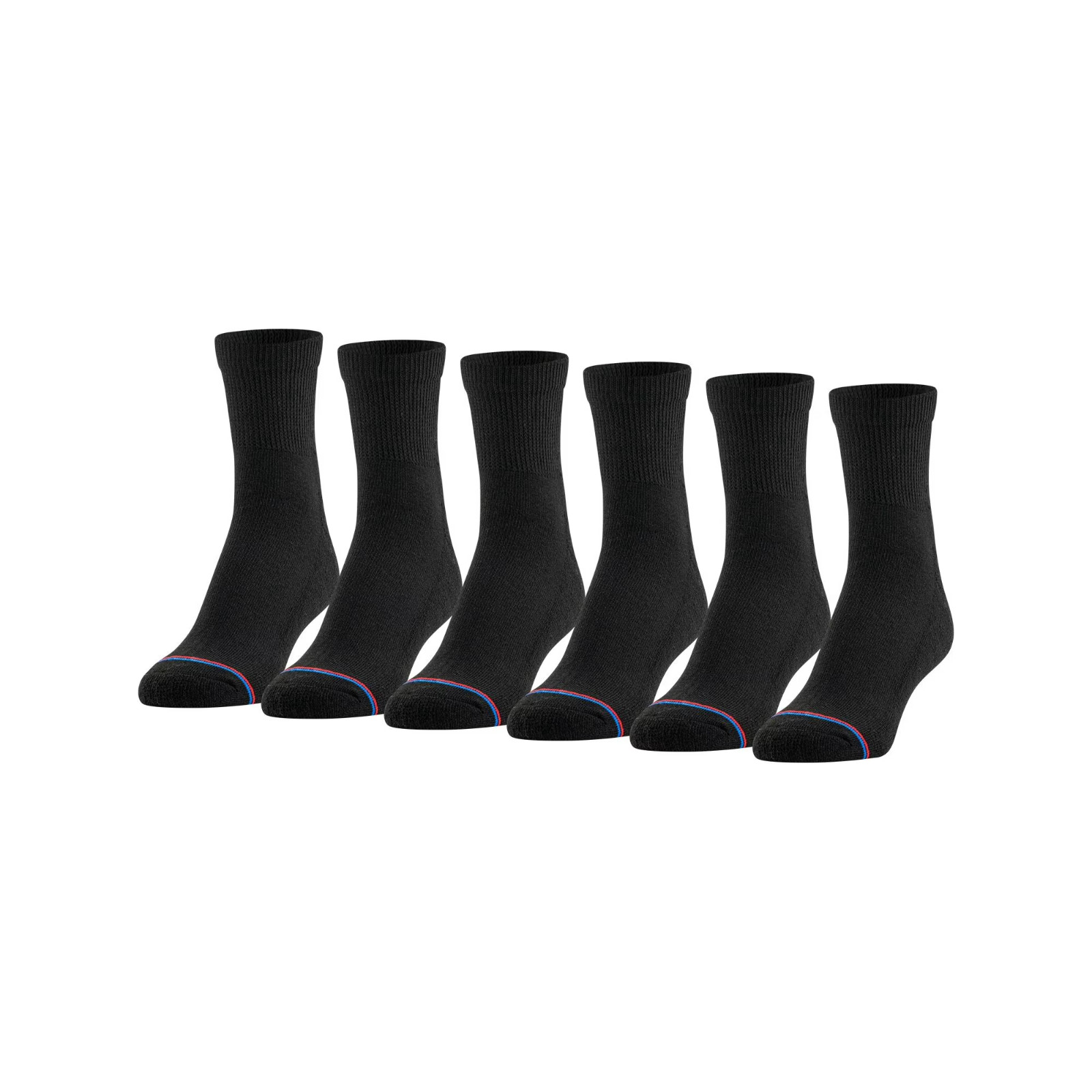 MediPeds Diabetic Black Women’s Ankle Sock 6 Pairs Women’s Shoe Size 6-10