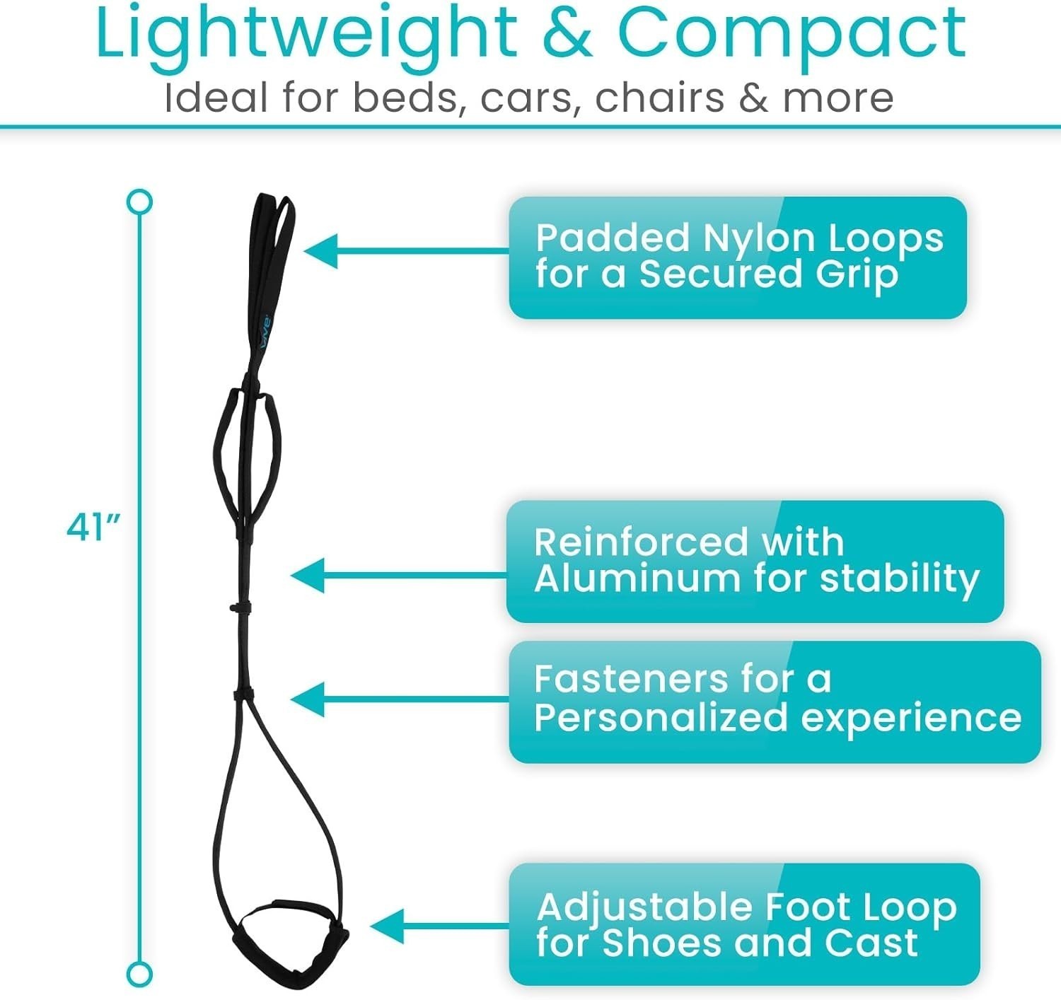 Proflex Strap Physical Therapy Leg Lifter Assist W/ Nylon Webbing Recovery