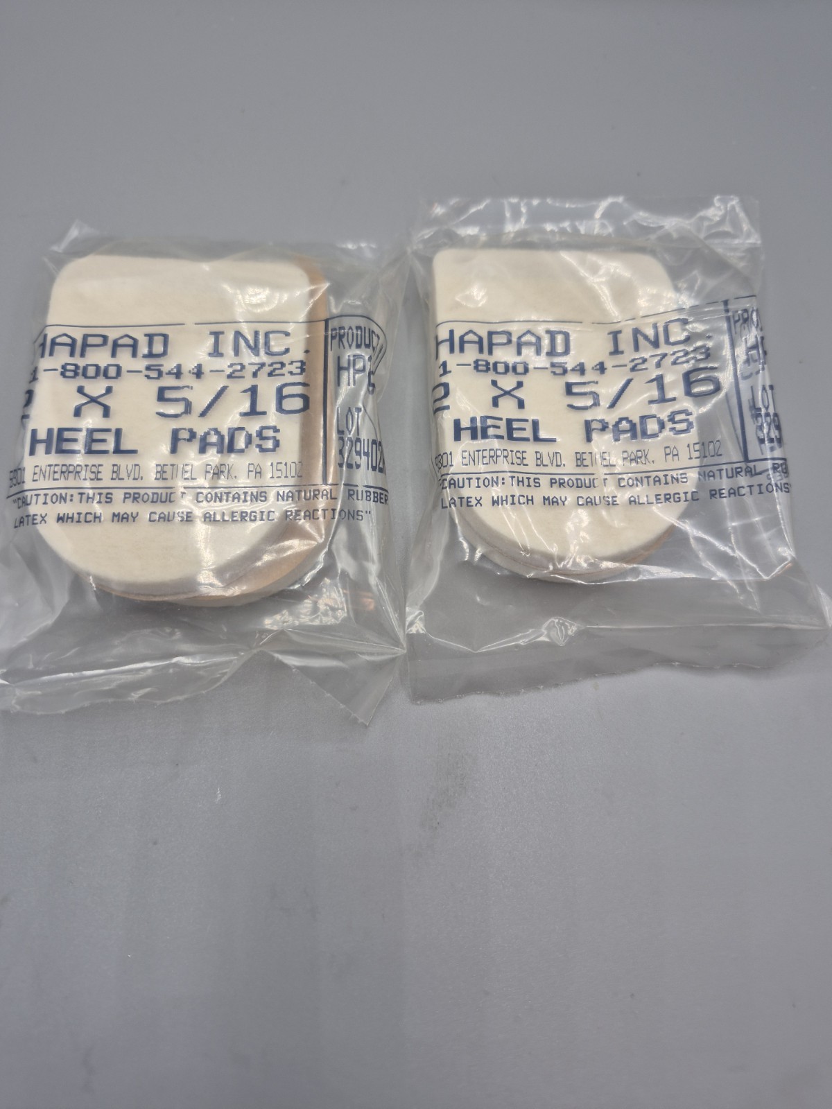 Lot of 2 Hapad, Inc. Heel Pad HP2-5 wool felt 2″ x 5/16″ new in package