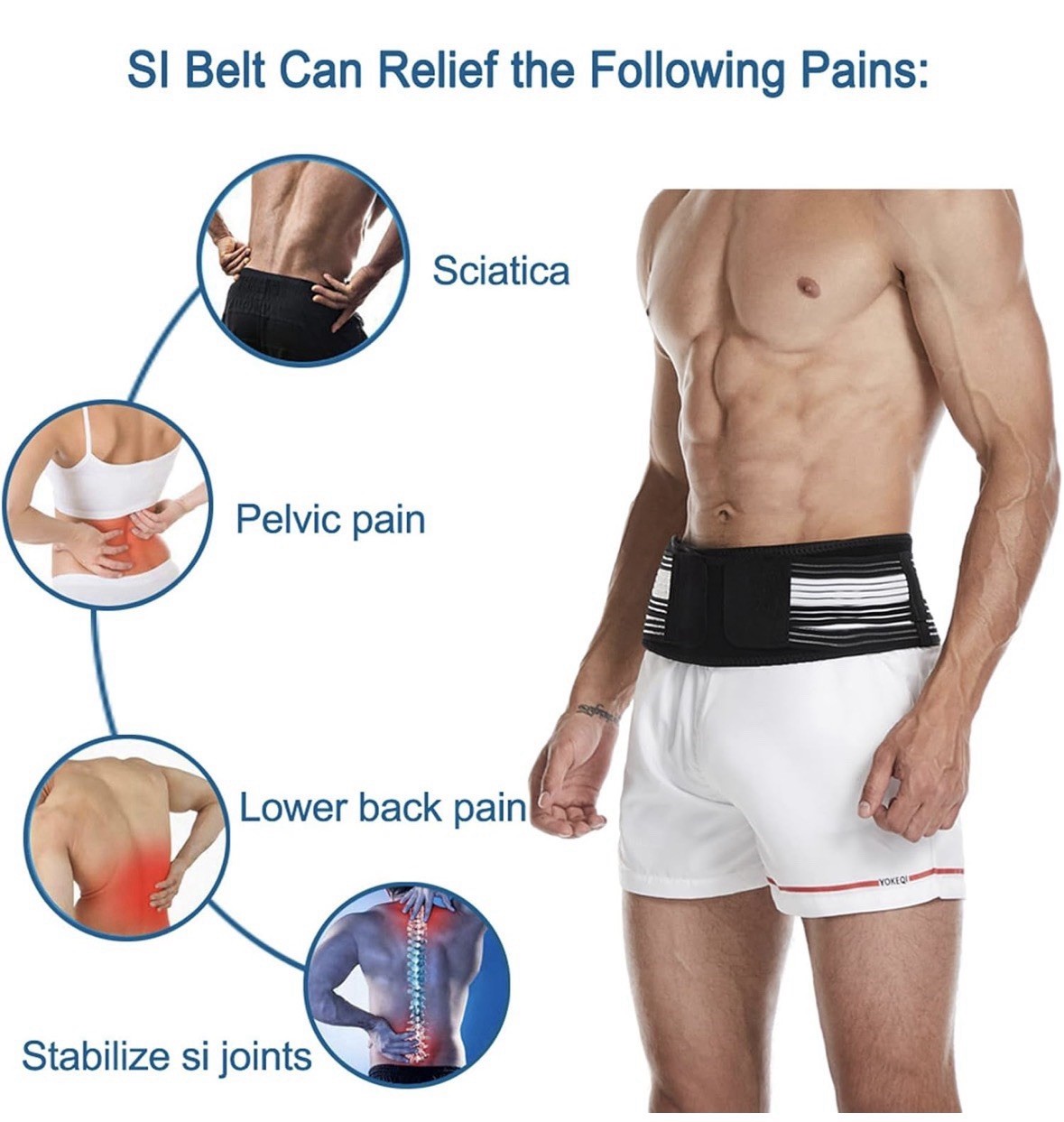 Paskyee Sciatica Belt, Sacroiliac Hip Band for Men Women Regular