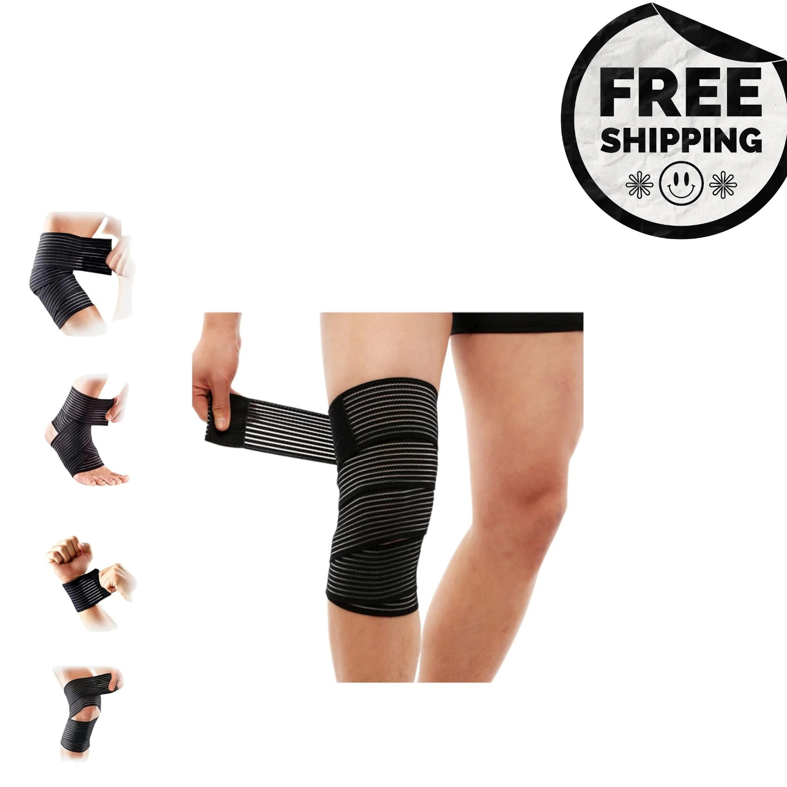 Elastic Knee Wrap Compression Bandage Support for Ankle, Joint Pain, Sports