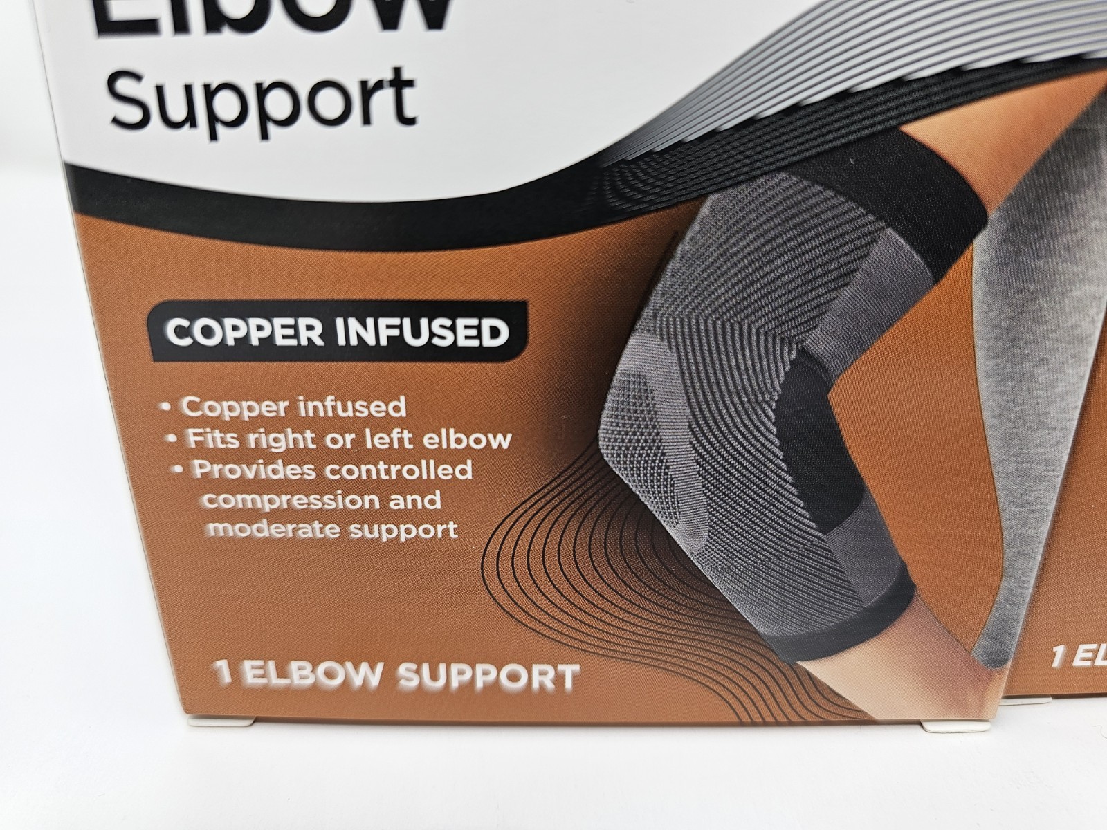 Equate Elbow Support Copper Infused Compression & Moderate Support Lot Of 2 New