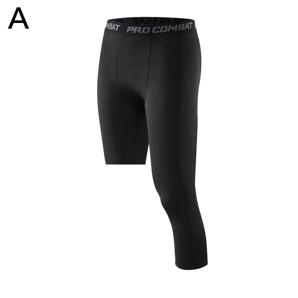 Single Leg Basketball Leggings Quick Drying Men’s Running Football Yoga Fitness