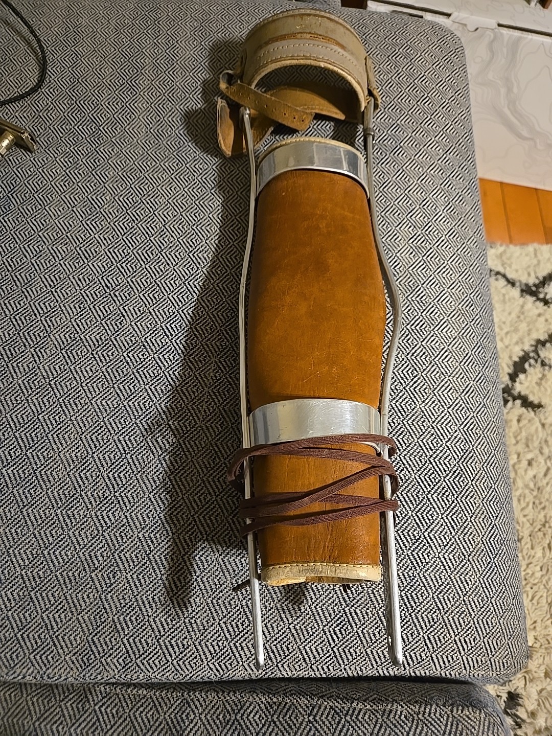 Vintage Fillauer Youth Leather Leg Brace With Metal Braces