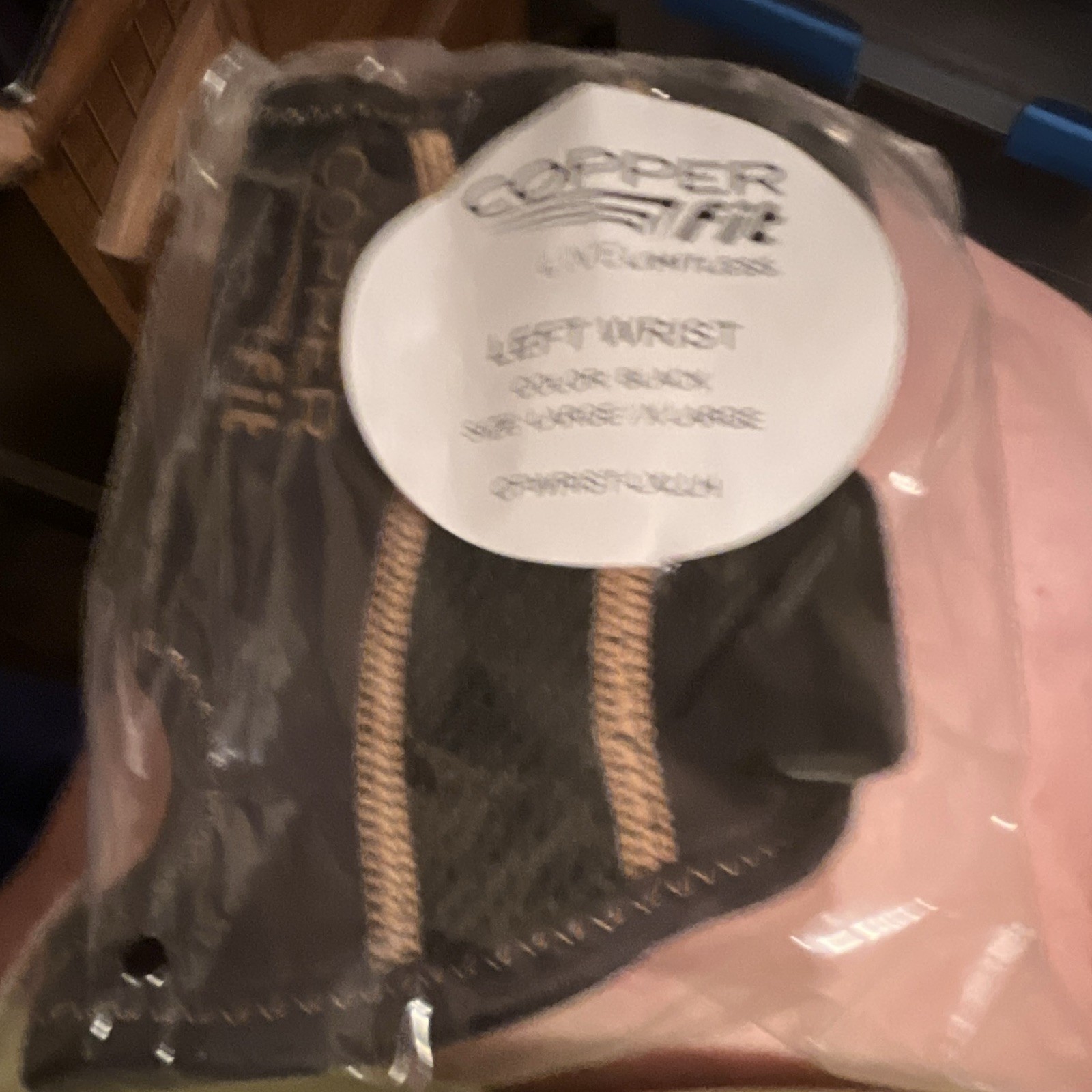 Copper Fit Rapid Relief Left Wrist Brace L/XL Black Adjustable Compression