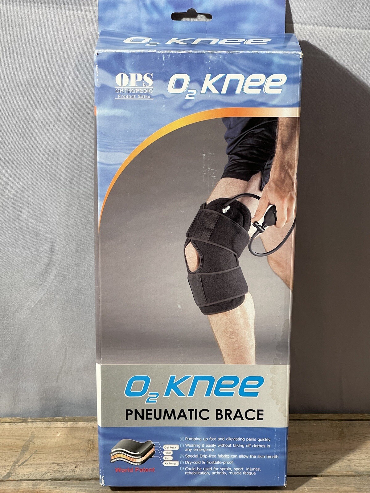 OPS O2 Knee Pneumatic soft Brace – one size fits all – LM-605 No solid hinge