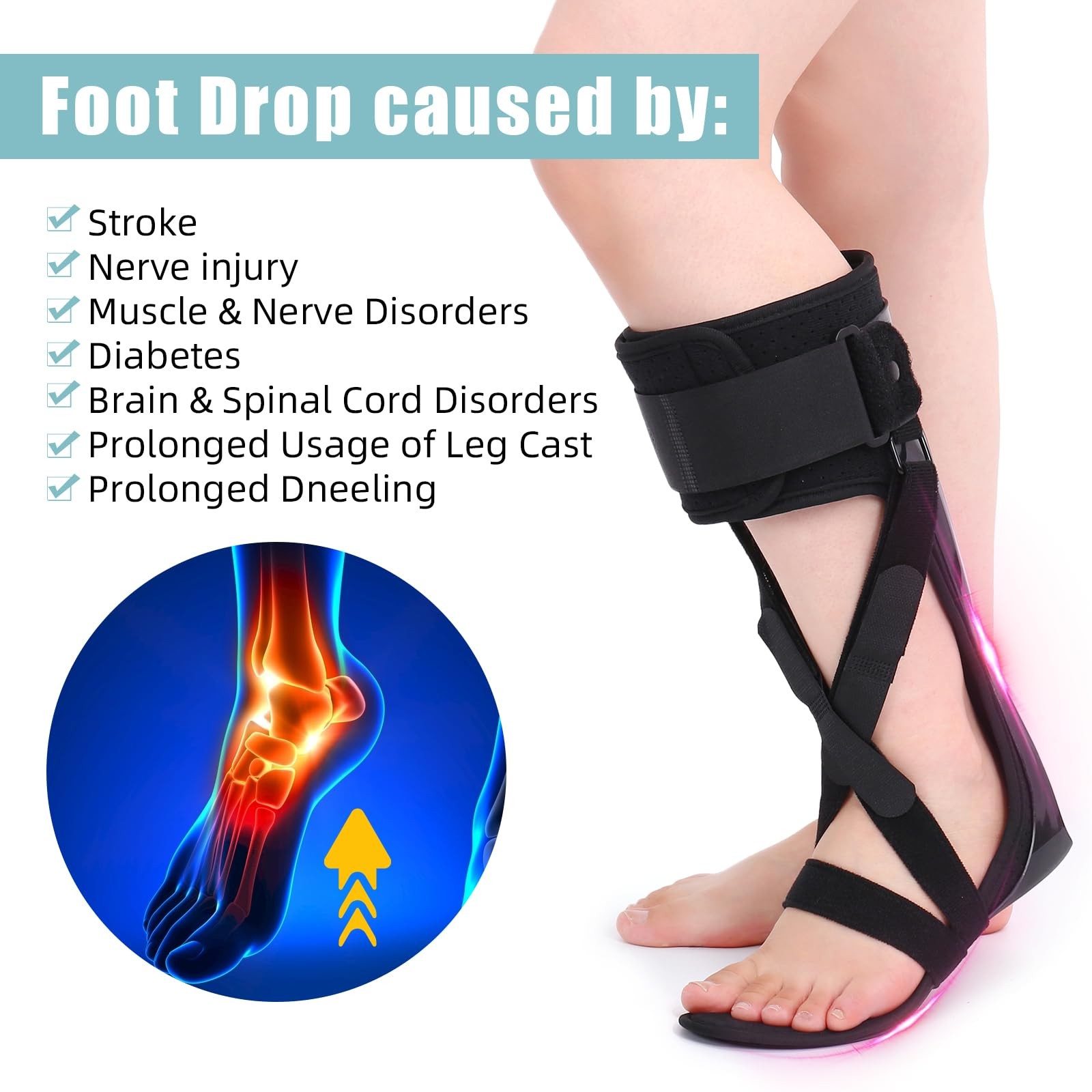 Medical AFO Foot Drop Brace Ankle Foot Orthosis Drop Foot Stabilizer Support …