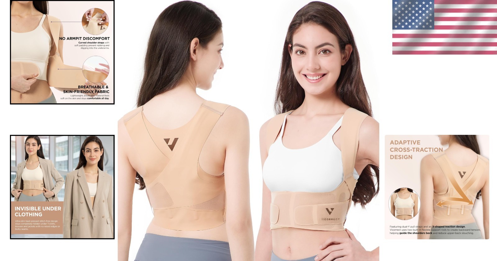 Adjustable Back Support Bra – Neck Shoulder Pain Relief