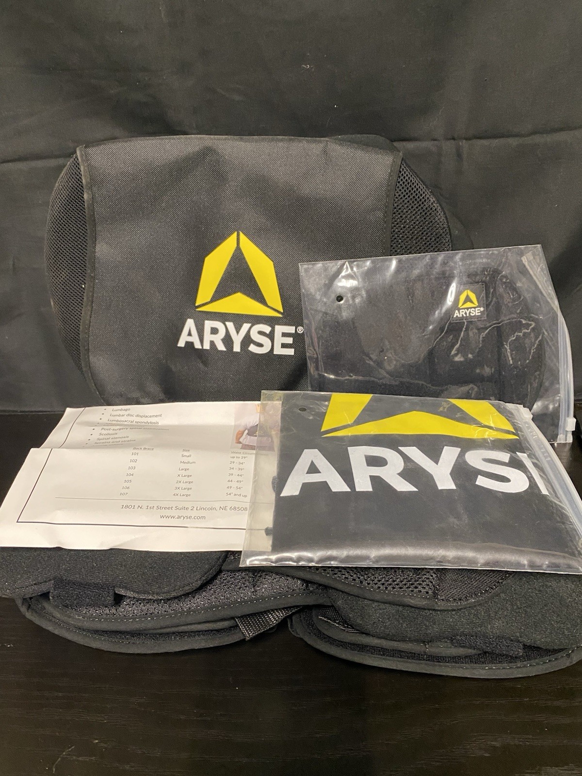 New ARYSE Metforce Universal Back Brace AY-37 Size Large
