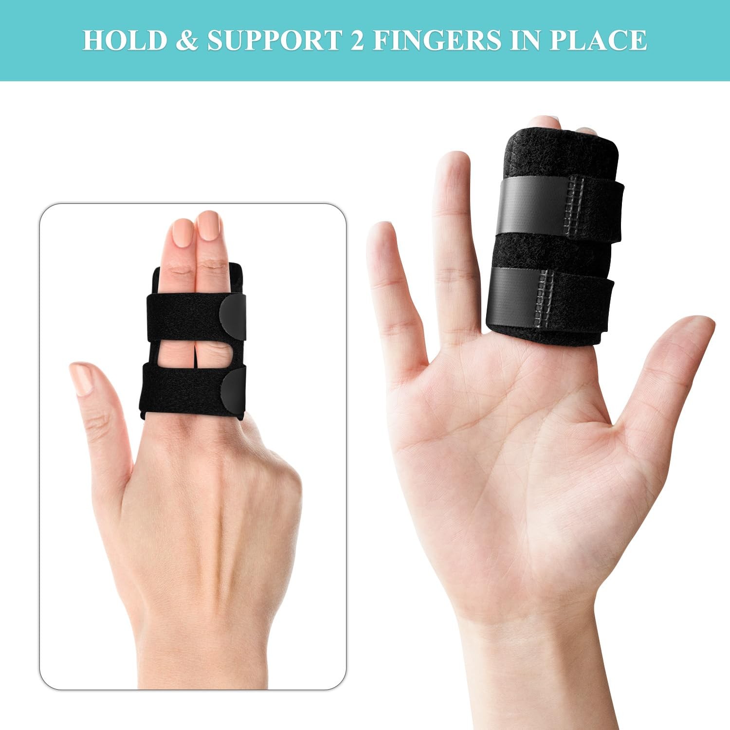 Upgraded Trigger Finger Splint with 2 Metal Support Bars, Adjustable Finger B…
