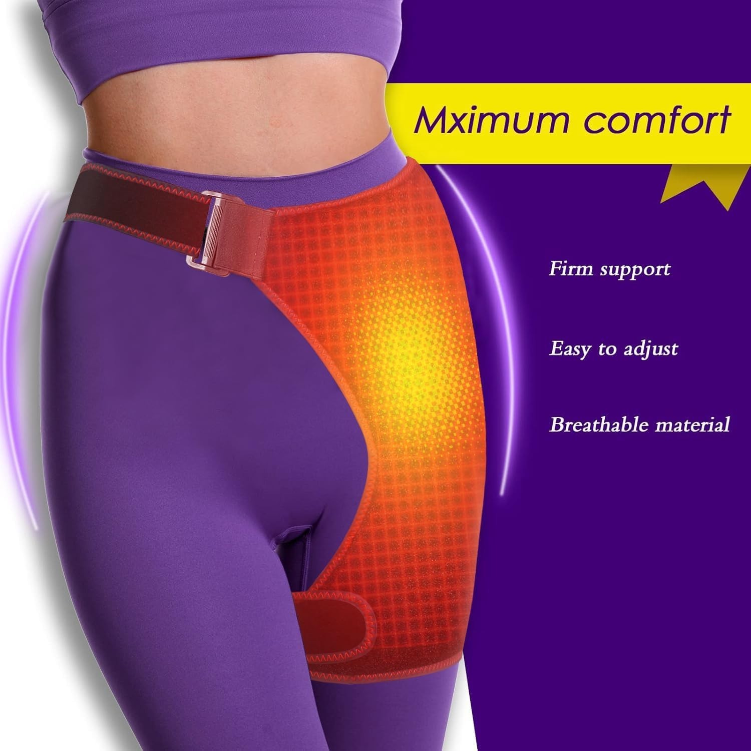 Hip Heating Pad for Hip Pain Relief,Hip Support Brace for Sciatica Pain Relief