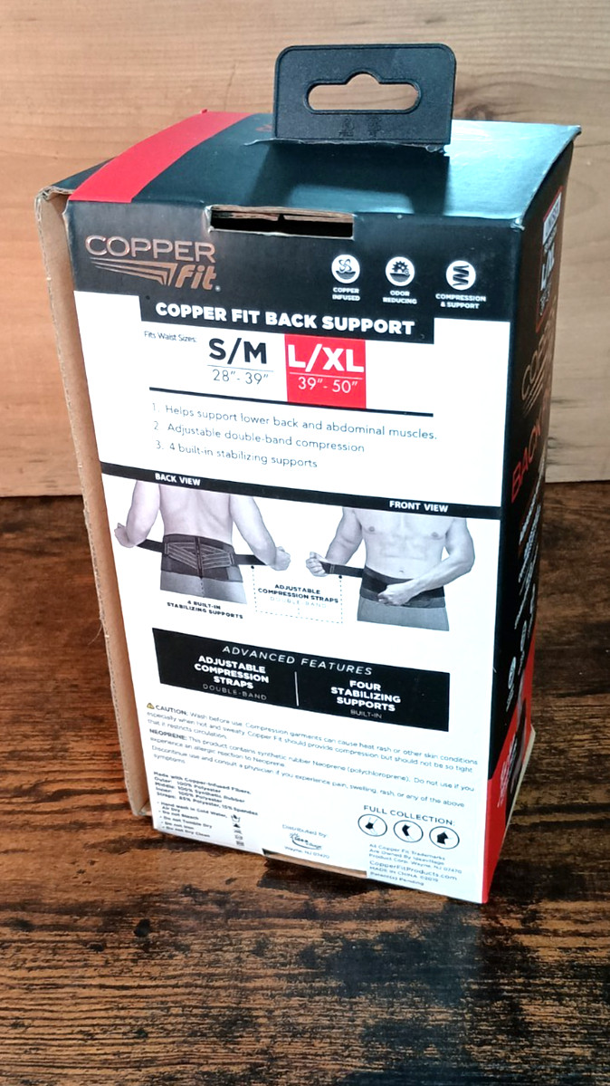 Copper Fit Black Back Pro Compression & Support With Adjustable Straps L / XL