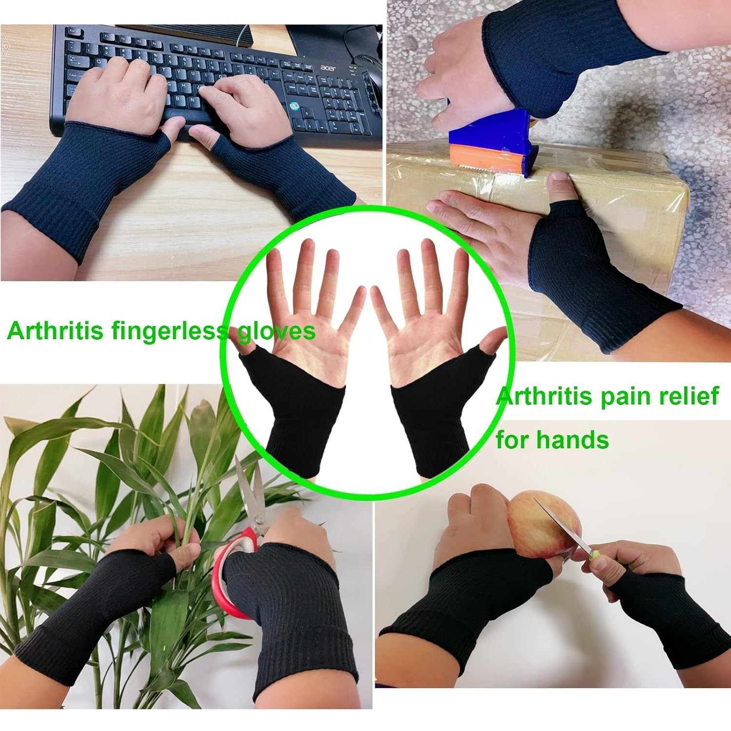 Thumb Arthritis Wrist Brace Compression Gloves,Comfort Fingerless Crocheting …
