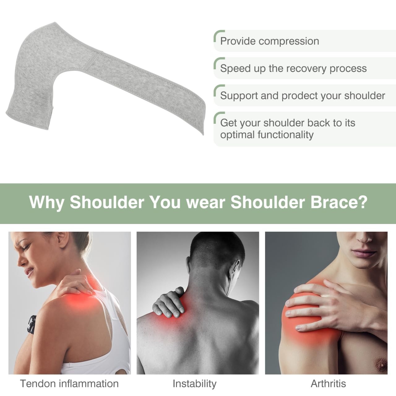 Shoulder Brace: Rotator Cuff Support Brace Wrap for Men and Women – Shoulder …