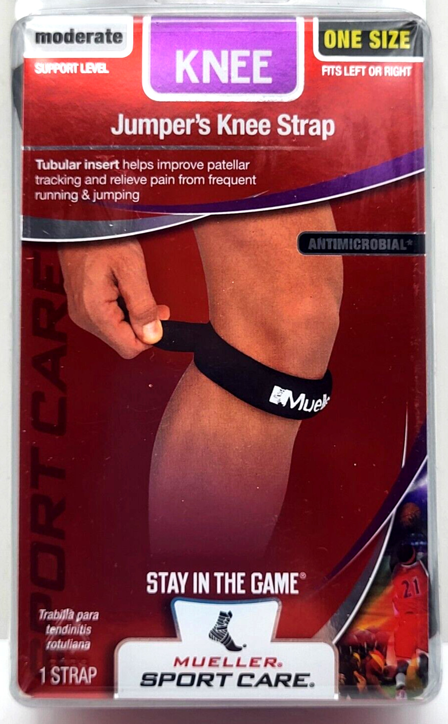 MUELLER Jumpers Knee Strap Moderate Support Antimicrobial Adjustable One Size