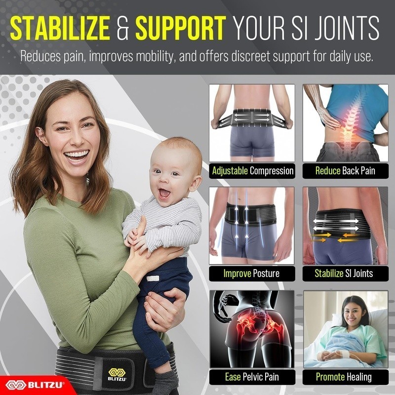 Sacroiliac SI Joint Belt Sciatica Pain Relief Lower Back Support Adjustable New
