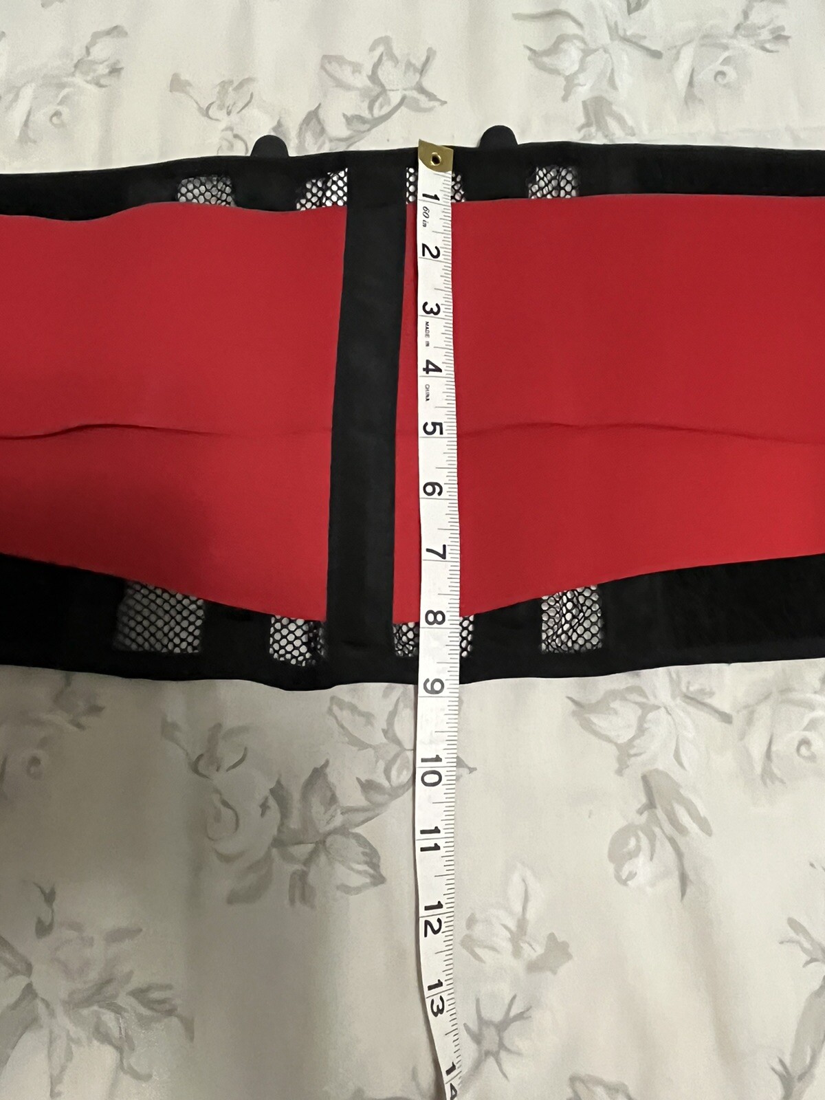 DK-1 Adjustable Back Brace Lumbar Support Black With Red. Waist From 26×48 Large