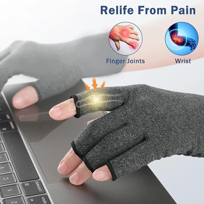 TecoKart Compression Gloves for Arthritis –Bamboo Gloves for Pain Relief, Select