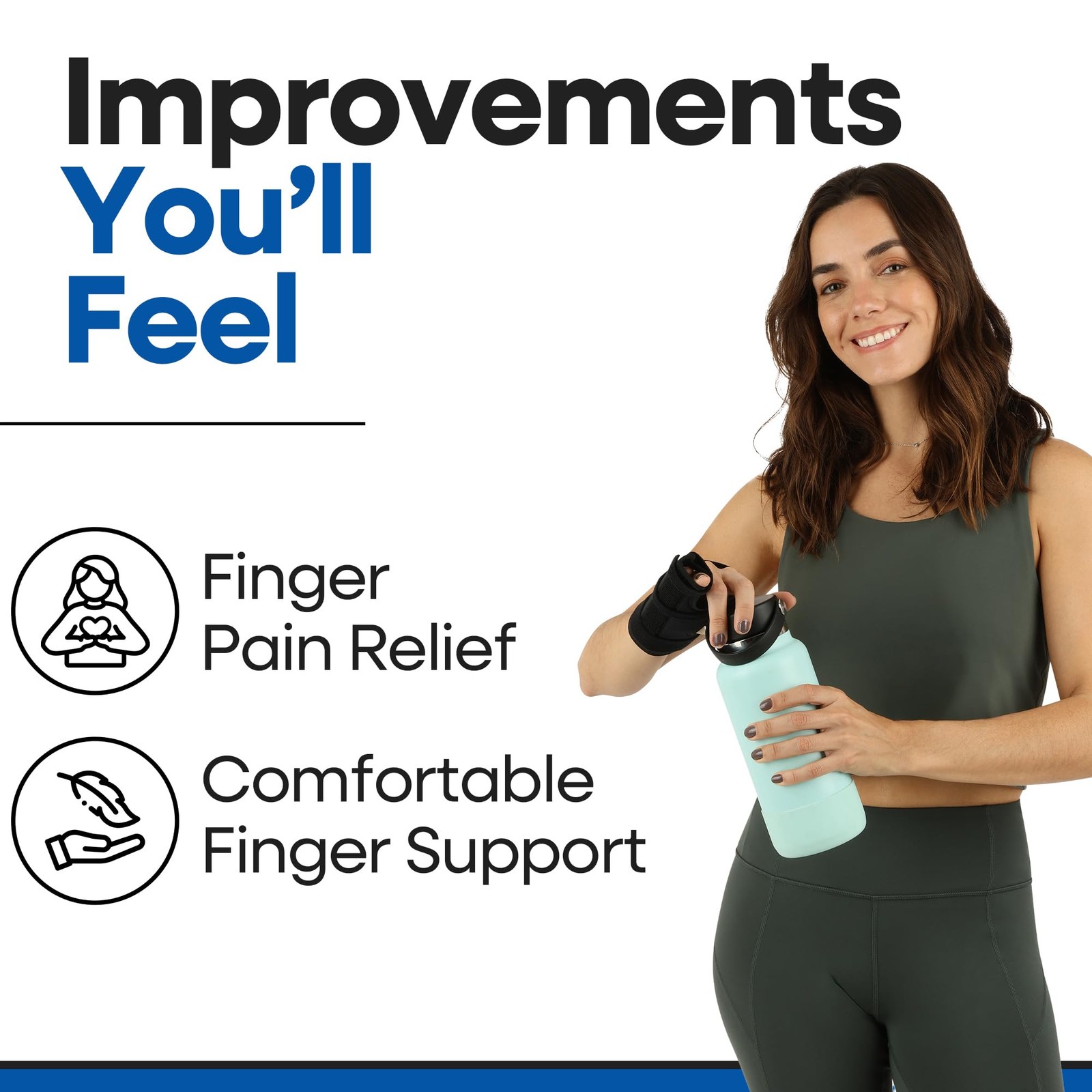 Pinky Finger Splint Boxer Fracture Brace | Ulnar Gutter Small, Black