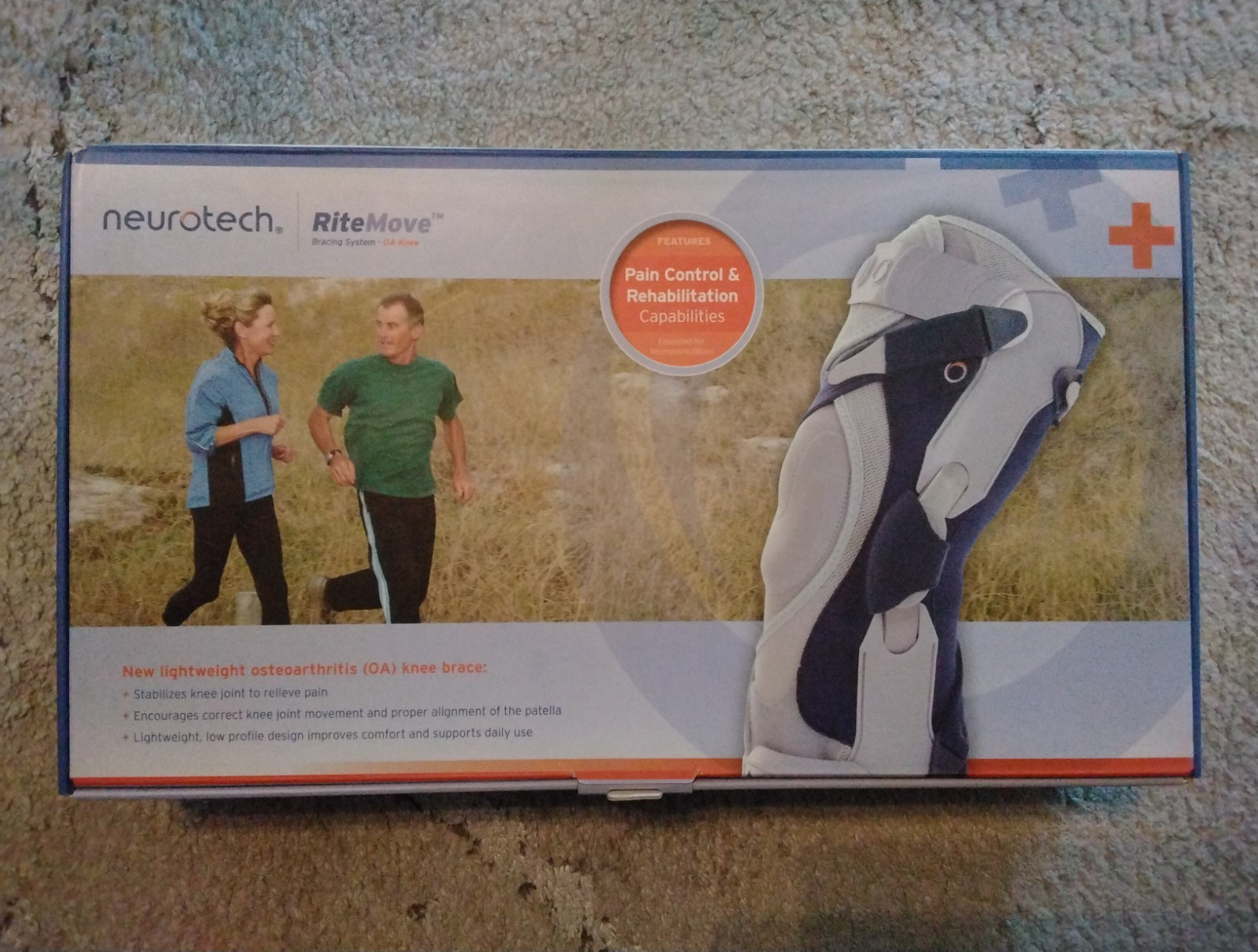Neurotech RiteMove Knee Brace Size L Gray/Black Pain Control Rehab 1903-0902-104