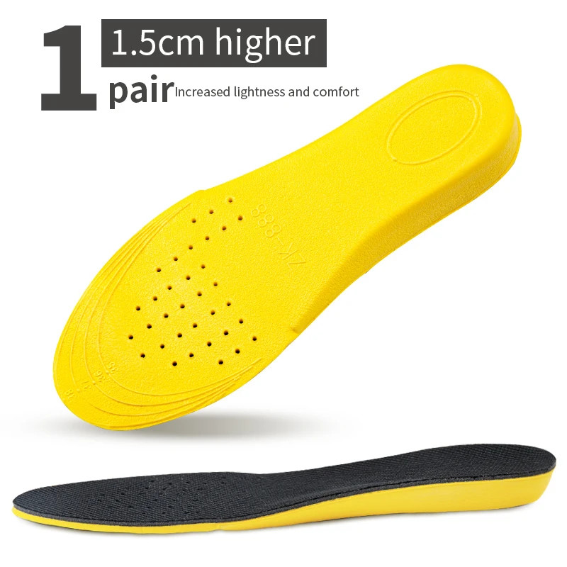 Invisiable Height Increase Insoles for Women Men Heel Lift Yellow Shoes Sole Pad