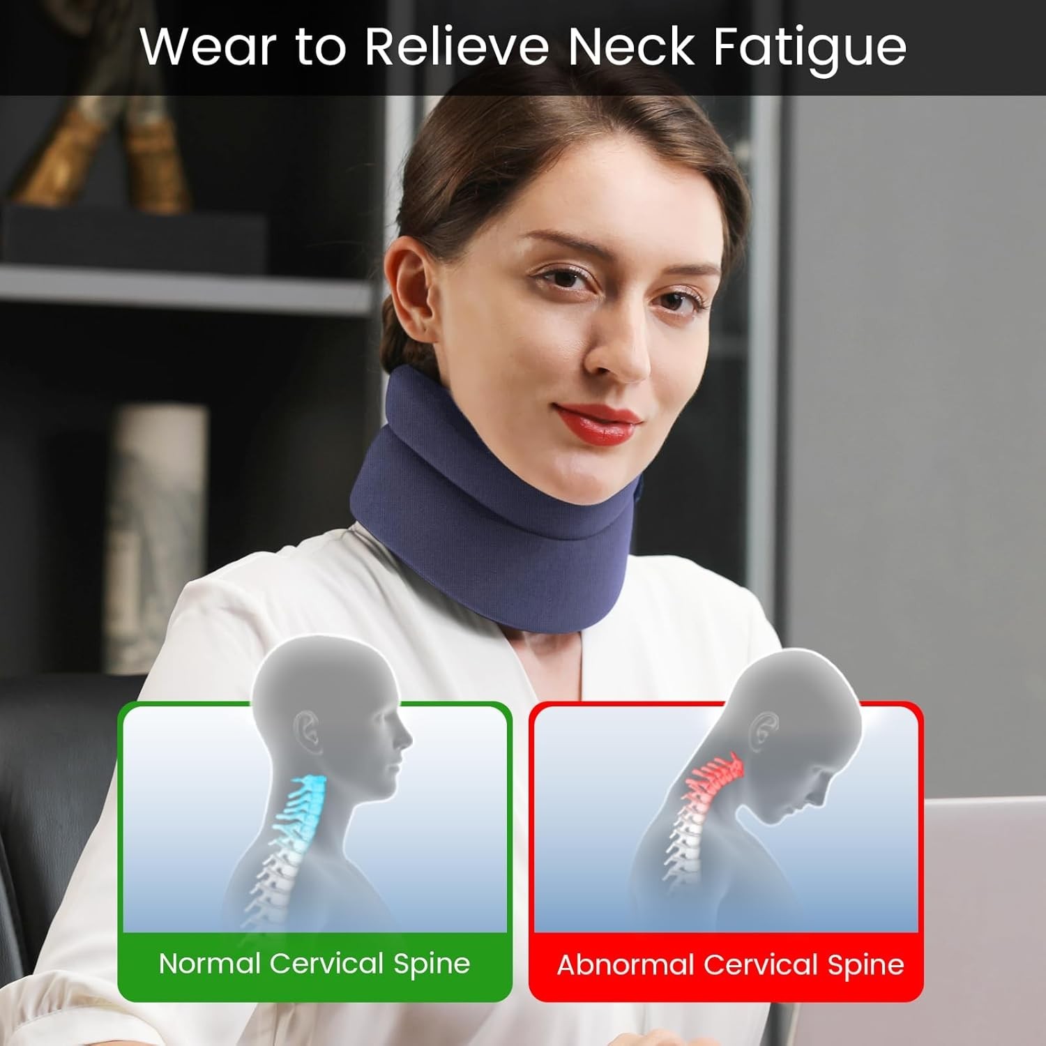 Soft Cervical Neck Brace – Comfort Version for Pain Relief & Sleep Apnea, Medium