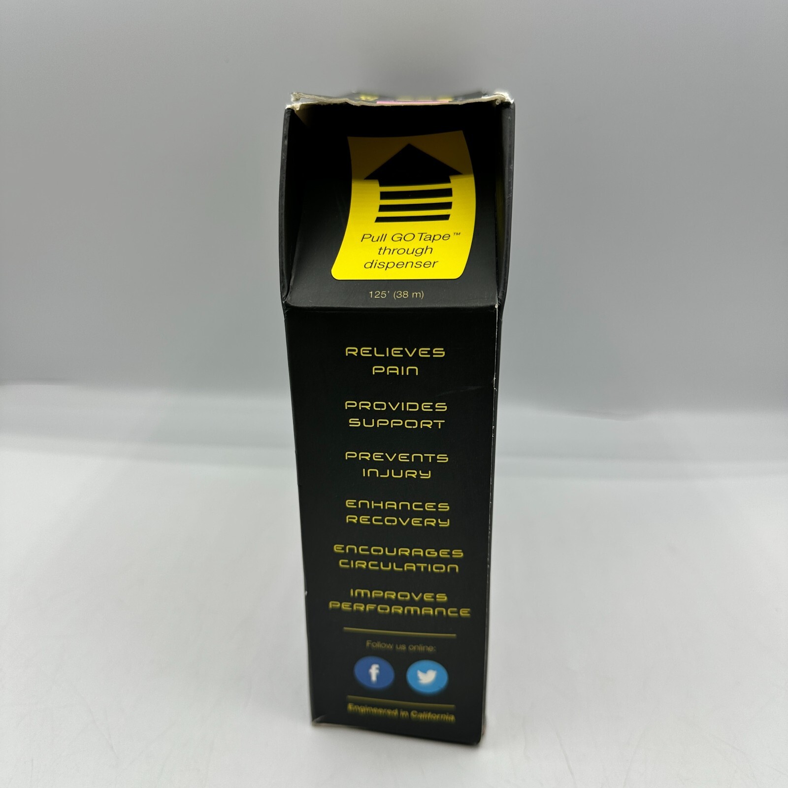 NEW GO TAPE Pink Premium Kinesiology Tape Uncut – 2 in x 125 ft Cotton Open Box