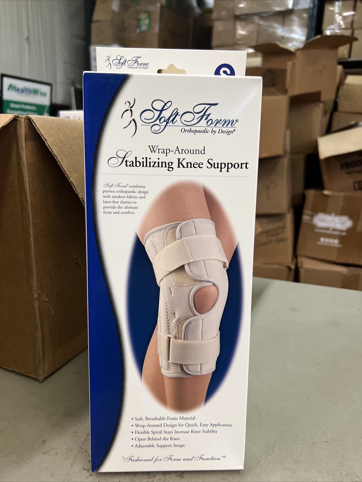 FLA Soft Form Wrap-Around Stabilizing Knee Support Beige Small New In Box