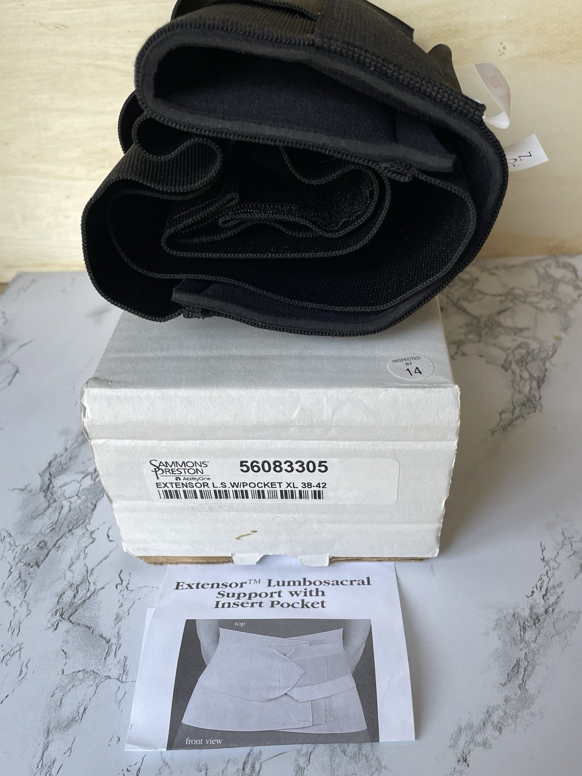 Sammons Preston Extensor Lumbosacral Support w Insert Pocket XL 38-42 New NIB