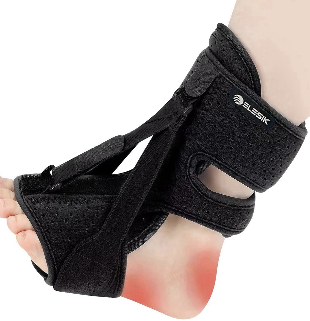 ELESIK Night Splint for Plantar Fasciitis Foot/Ankle Brace One Size Black
