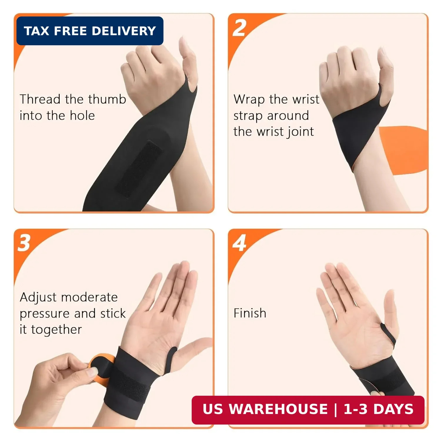 2PCS Ulnar Wrist Brace for Right & Left Hand, Ultra-Thin Elastic Wrist Wrap Comp