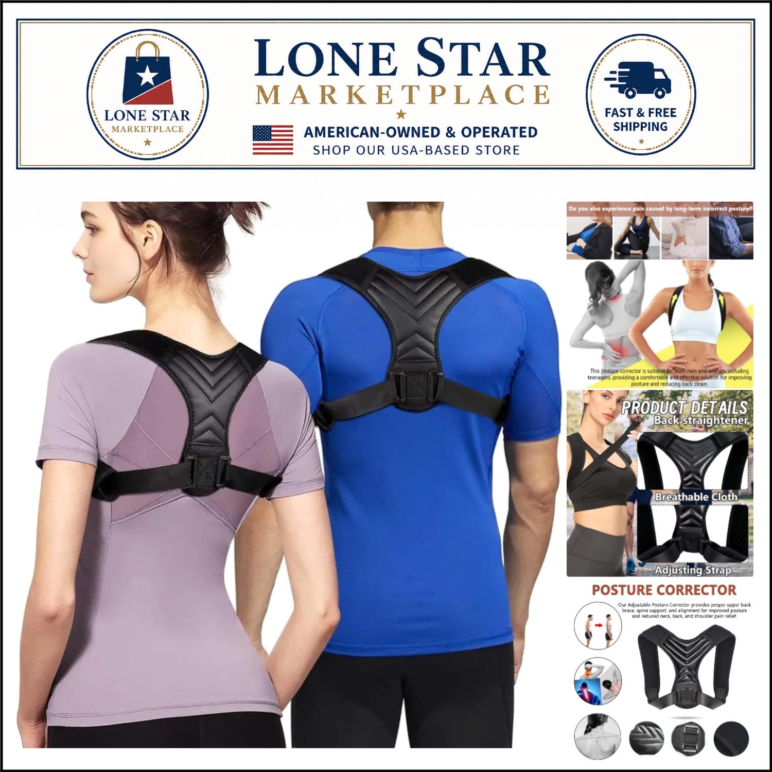 Breathable Mesh Back Brace for Pain Alleviation – Comfortable for Work & Leisure