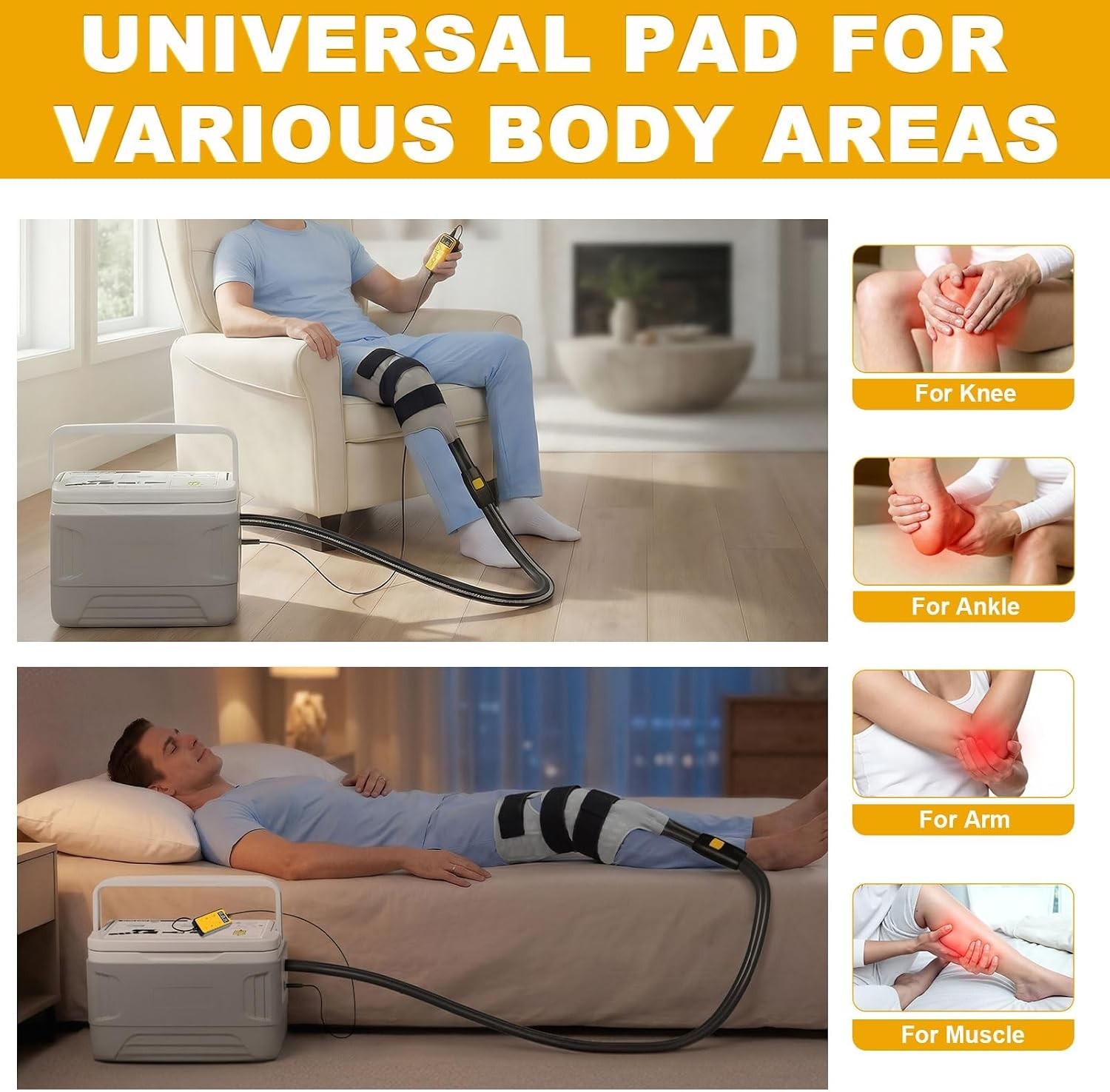 Savvybloom Cold Therapy Machine 9Qt Knee Pad Stainless Hose Leak Proof