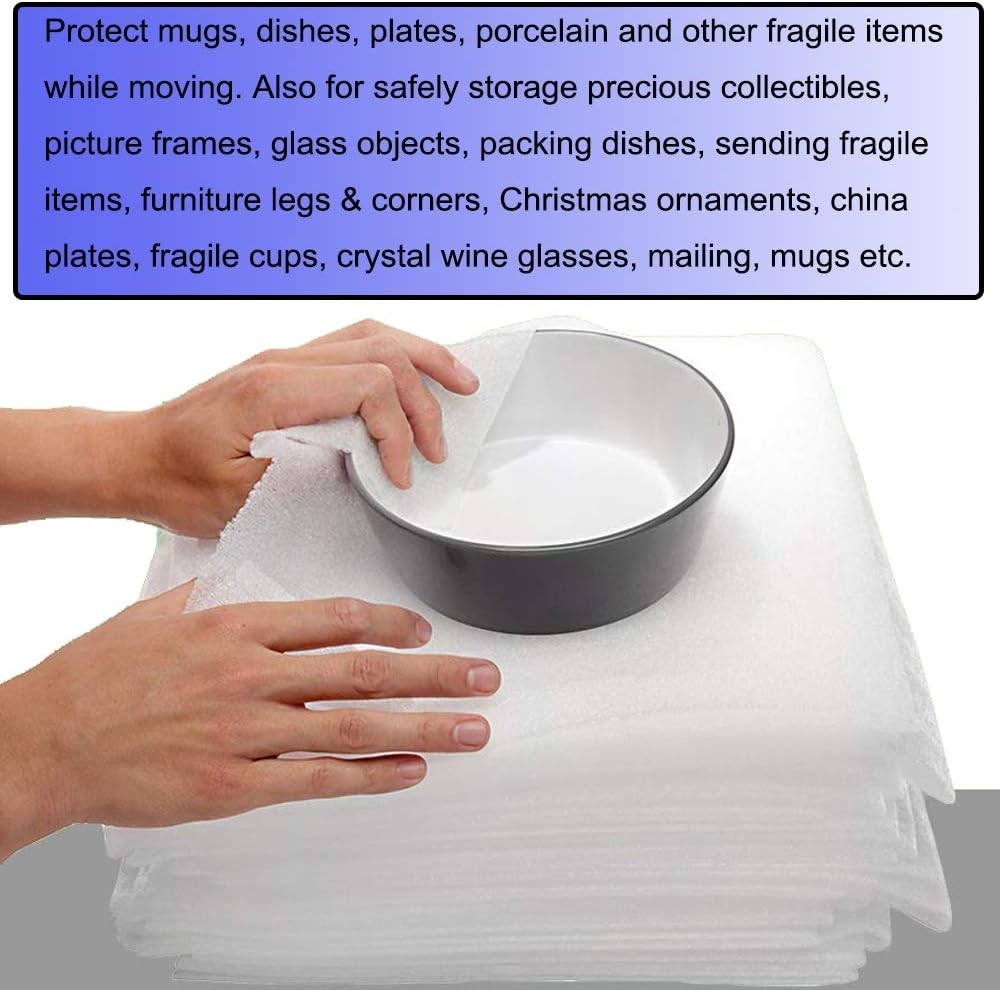 60 Pack Foam Pouches, 3 Sizes Thick Cushion Wrap Pouches Foam Wrap Sheets Packin