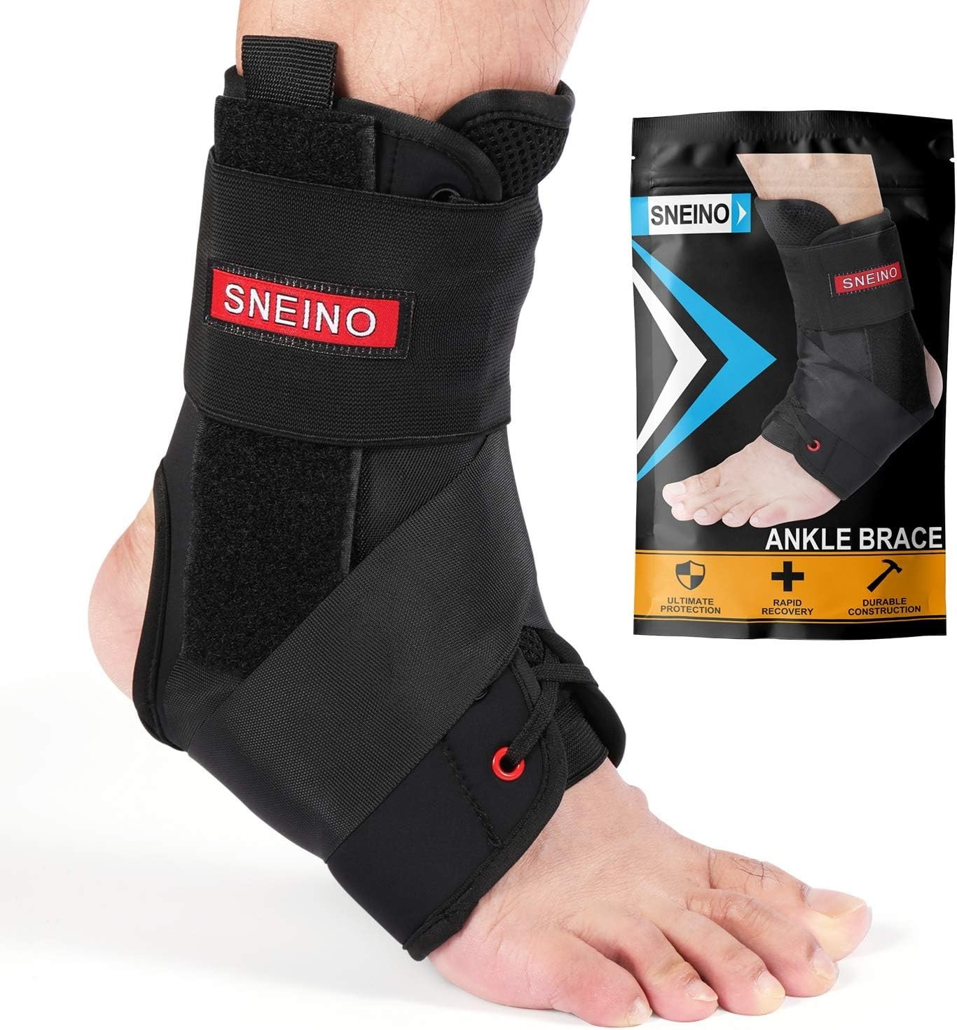 New Sneino Ankle Brace Black Adj Lace Up Ankle Brace Small Men Women Size Guide