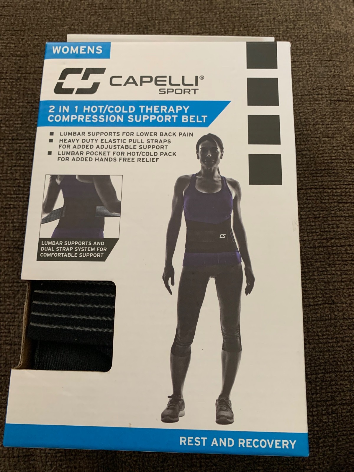 Lower Back Lumbar Support Belt Brace Rapid Relief With Hot and Cold Therapy
