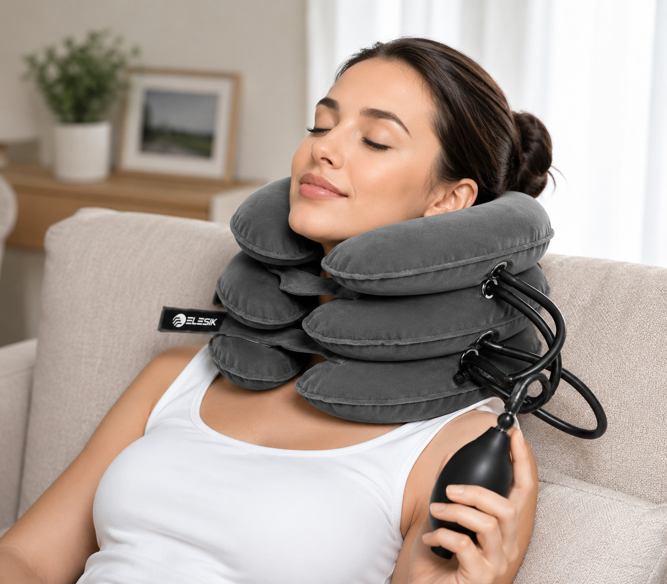 Cervical Neck Traction Device Collar Brace Support Pain Relief Stretcher Therapy
