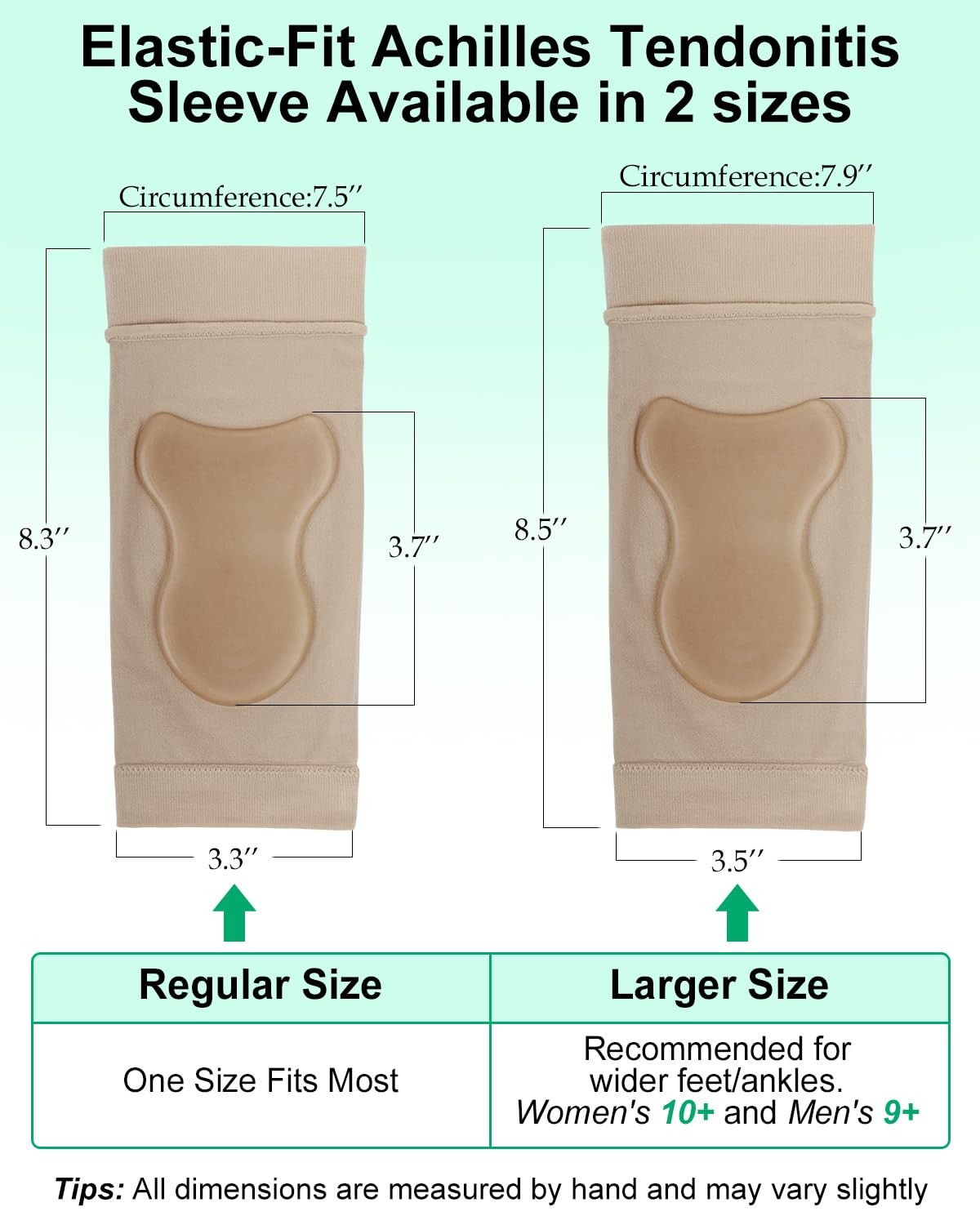 BLATOWN Achilles Tendon Support with Silicone Heel Protector Regular, Beige