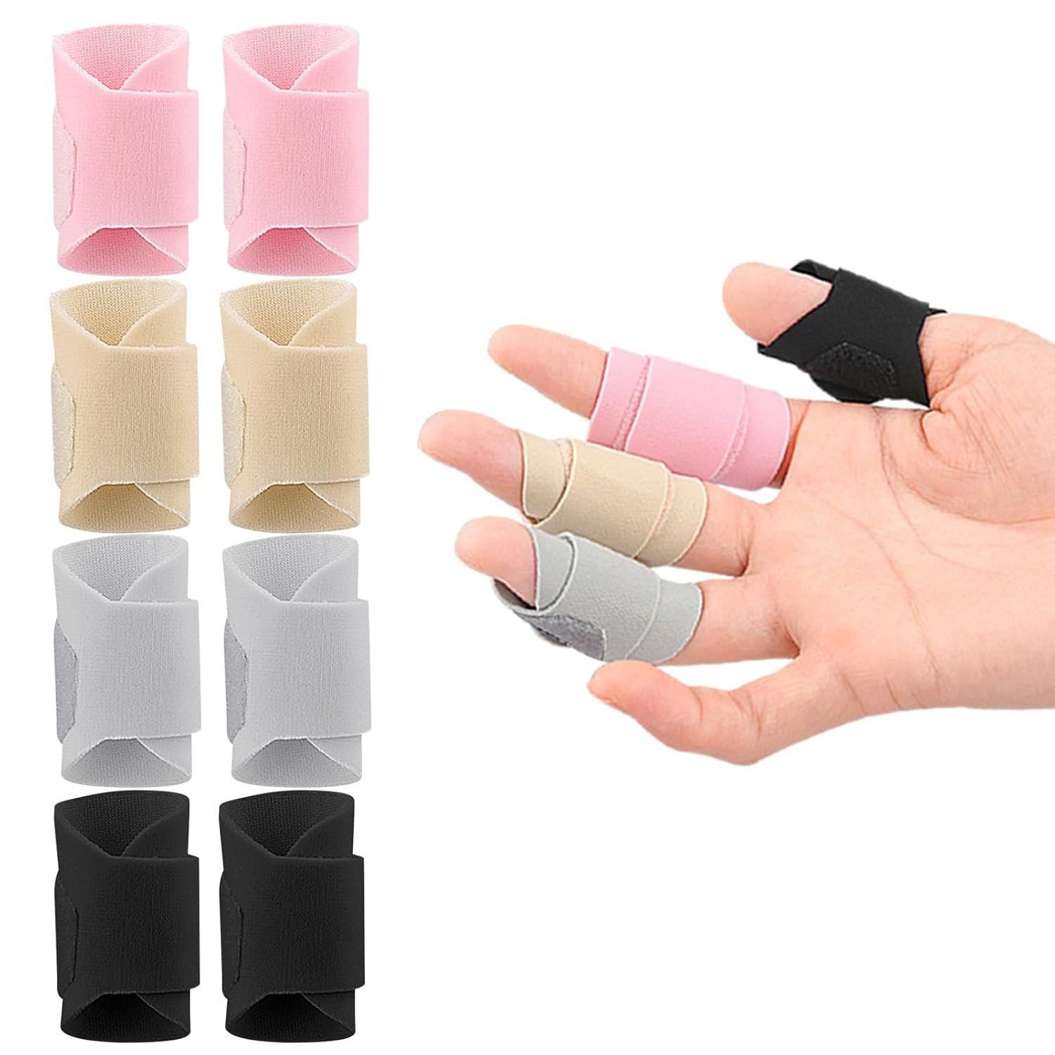 8 PCS Finger Sleeves, Finger Compression Sleeve, Finger Covers, Finger Splints F