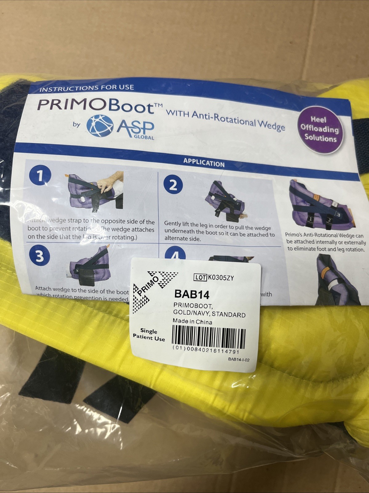 Primo Boot Offloading Heel Protector gold/navyttandard Padded Boot BAB14