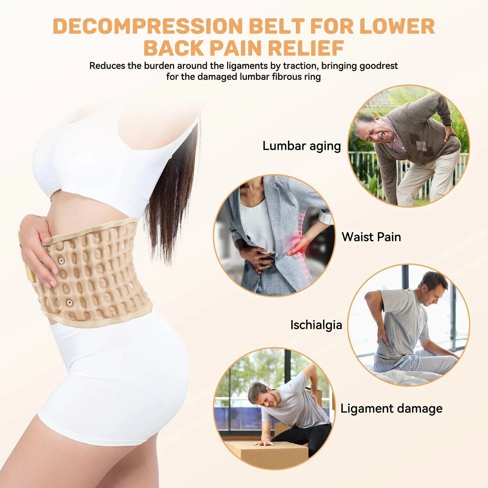 Decompression Back Belt Lower Lumbar Support Belt Lumbar Inflatable Compression