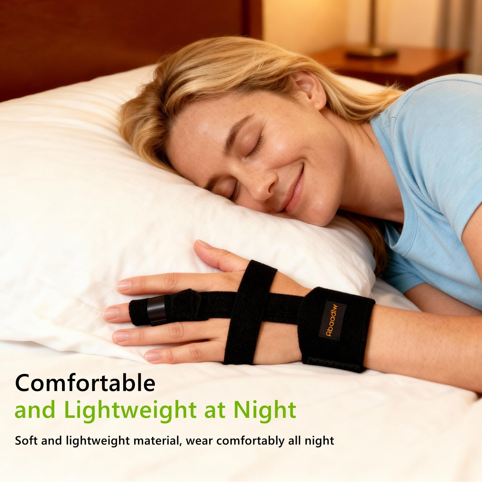 Abaadlw Trigger Finger Splint 2 Pcs, Adjustable Index L, Black-B-2