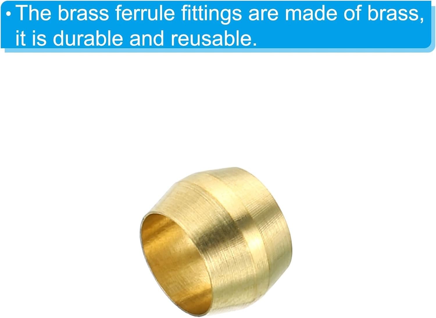 Versatile Brass Compression Sleeves – 25-Pack for 1/4 Inch Pipe Connections