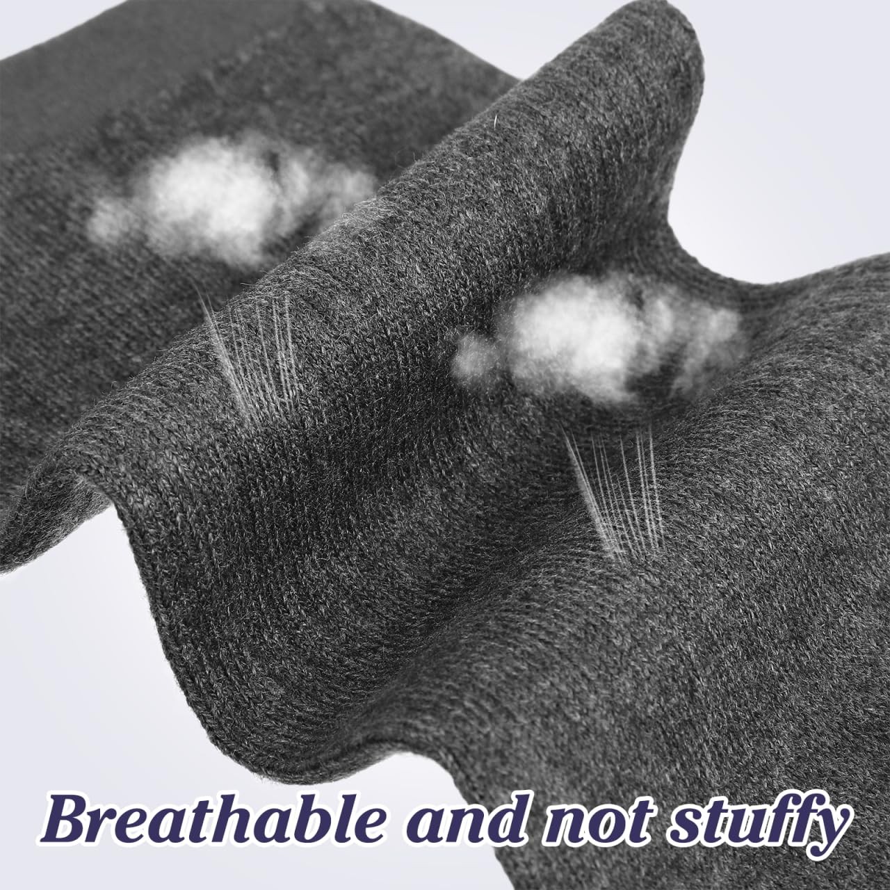 Wool Brace Pad Warm Cashmere Kneepad Thermal Leg Sleeve NonSlip Dark Grey