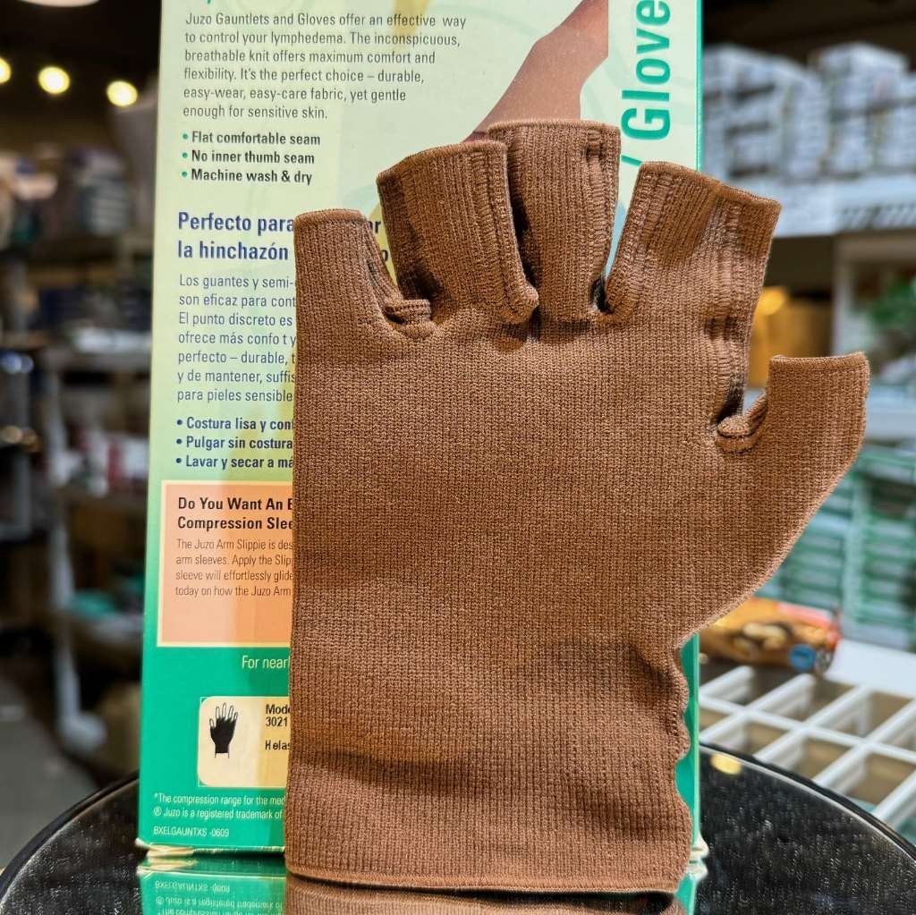 Juzo Expert Hand Gauntlet with Finger Stubs 18-21mmHg Chestnut Size IV