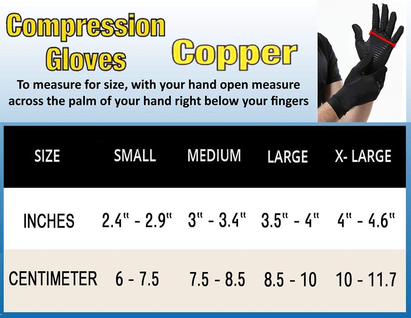 Compression Arthritis Gloves Copper Infused Rheumatoid for finger Pain Relief US