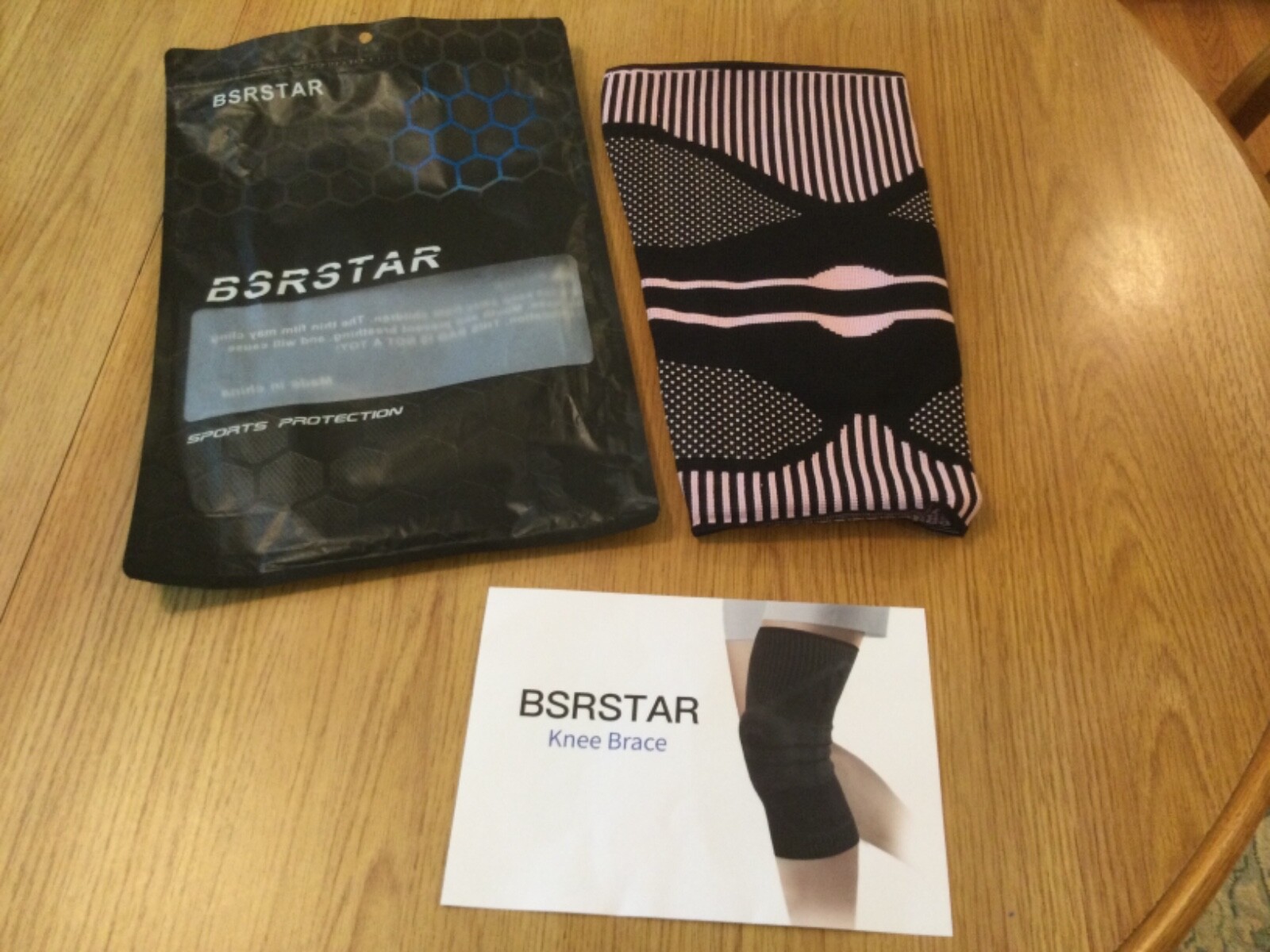 BSRSTAR Knee Brace Sports Protection Series Joint Pain Relief Size L Pink /Black