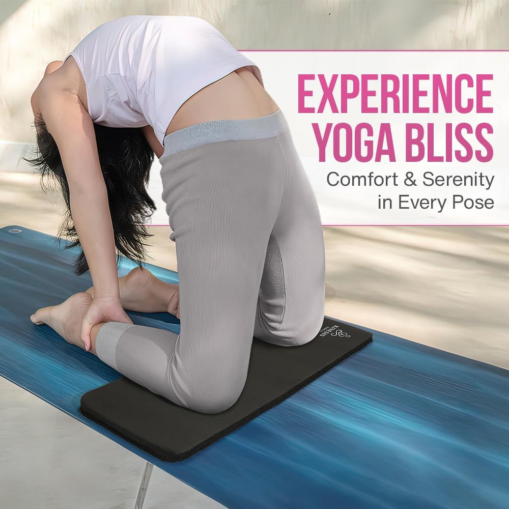 Extra Thick Knee Pad Cushion 1 Inch for Pain-Free Yoga – Mesh Bag Included